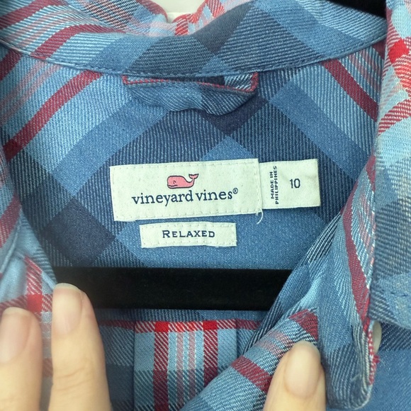Vineyard Vines Blue and Red Checkered Button-Down Shirt - Picture 3 of 4